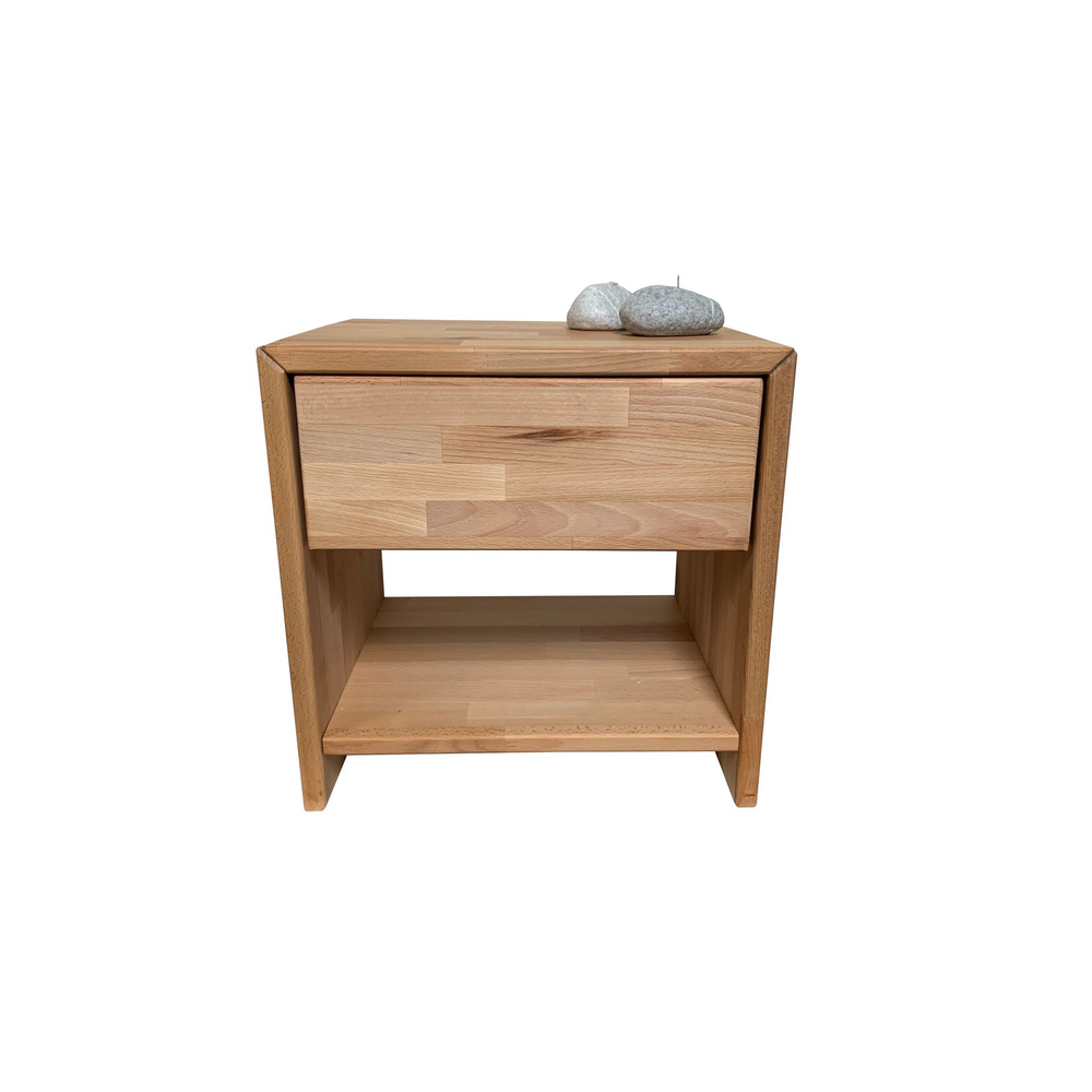Nachtkommode B 395 x H 395 x T 335 mm Nachtkonsole Kernbuche-massiv Judith/ Sofie