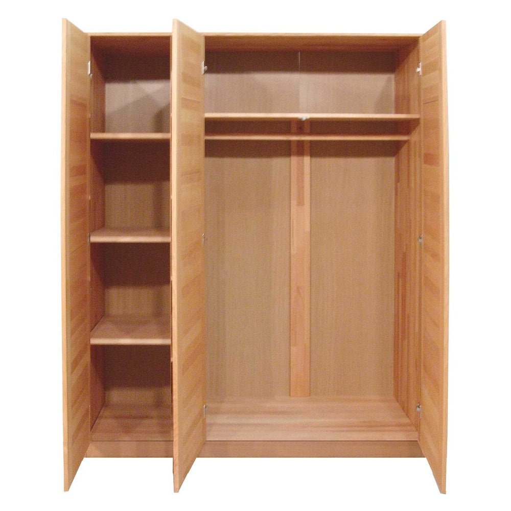 Kleiderschrank B 152 x H 205 x T 60 cm Türen Holz Kernbuche-massiv natur geölt 3-türig Tollo 3