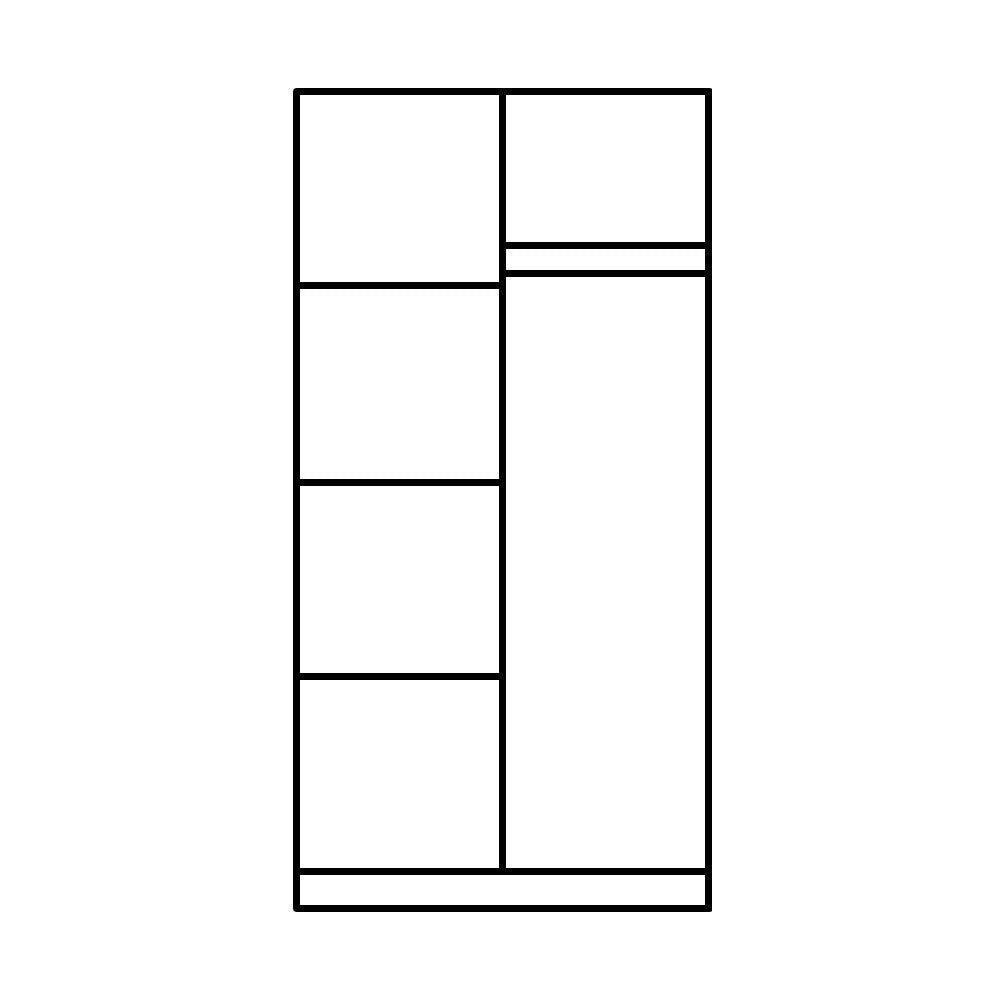 Kleiderschrank B 102 x H 205 x T 60 cm Türen Holz Kernbuche-massiv natur geölt 2-türig Tollo 2