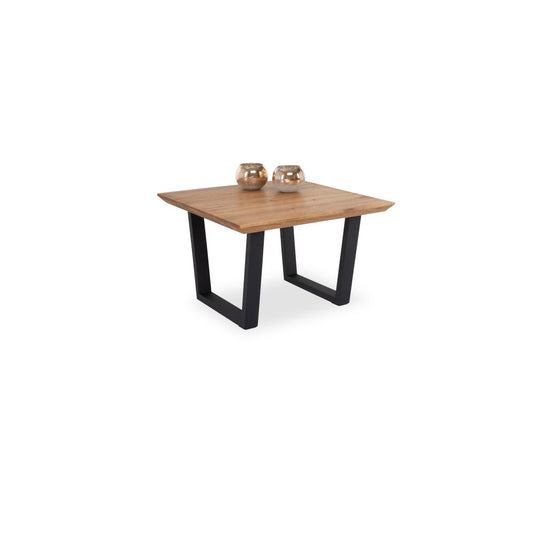 Couchtisch B 70 / H 45 / T 70 cm ASOLA – Asteiche furniert mit schwarzem T-Metallgestell