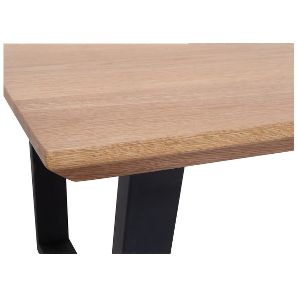 Couchtisch B 110 / H 45 / T 70 cm ASOLA – Asteiche furniert mit schwarzem T-Metallgestell