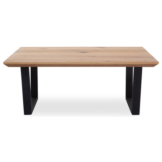 Couchtisch B 110 / H 45 / T 70 cm ASOLA – Asteiche furniert mit schwarzem T-Metallgestell