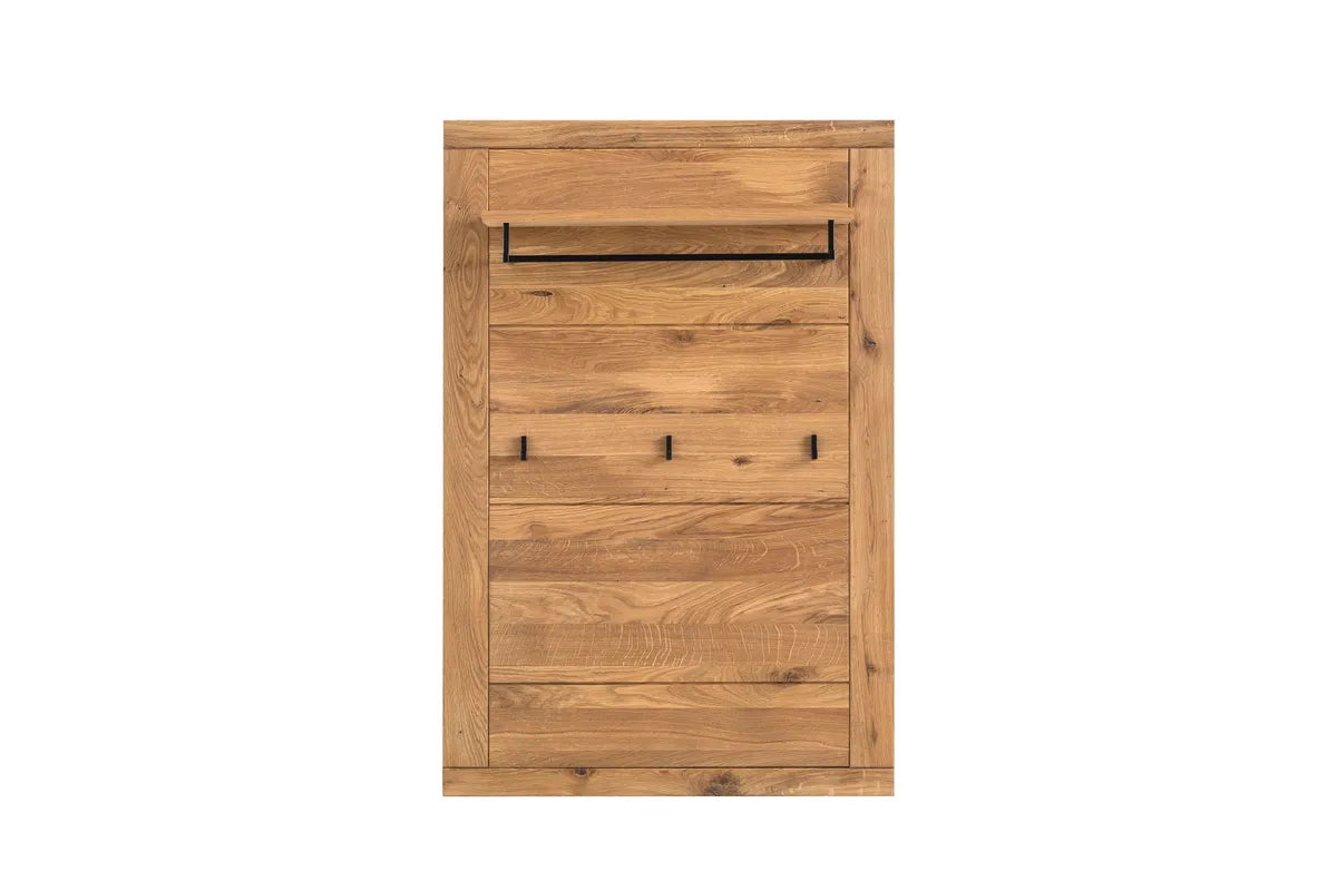 Garderobenpaneel B 80 x H 120 x T 30 cm LOLA – Eiche massiv/Eiche Dekor