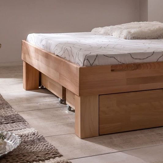 Futonbett Schlafzimmer Bett Kernbuche massiv Holz geölt Judith 90 x 200 cm