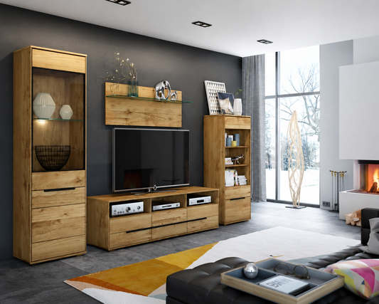 Sideboard B 162,5 x H 82,5 x T 40,5 cm LOLA – Eiche teilmassiv furniert mit 3 Türen und 3 Schubladen