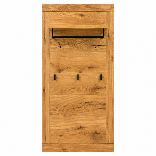 Garderobenpaneel B 80 x H 120 x T 30 cm LOLA – Eiche massiv/Eiche Dekor