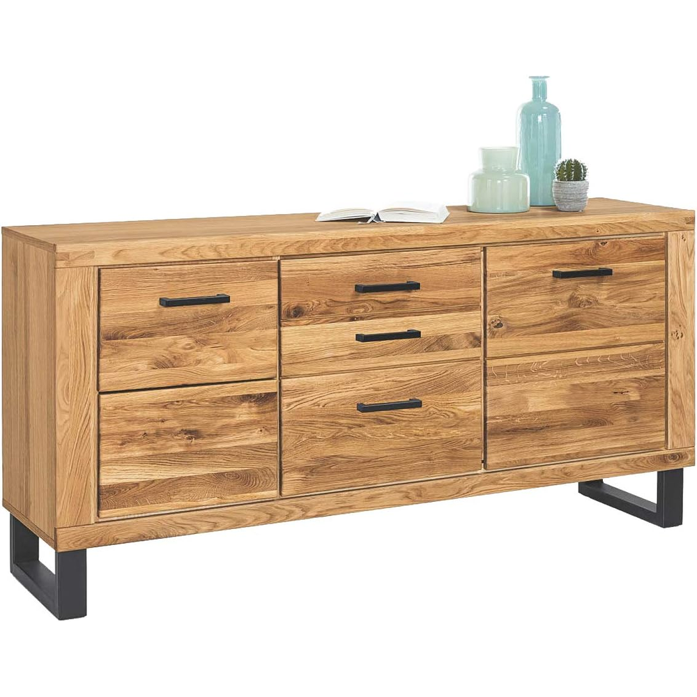 Sideboard TINA – Eiche teilmassiv mit 2 Türen und 3 Schubladen