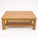 Couchtisch Tiara aus massiver Wildeiche – Industrial Design mit Ablage
