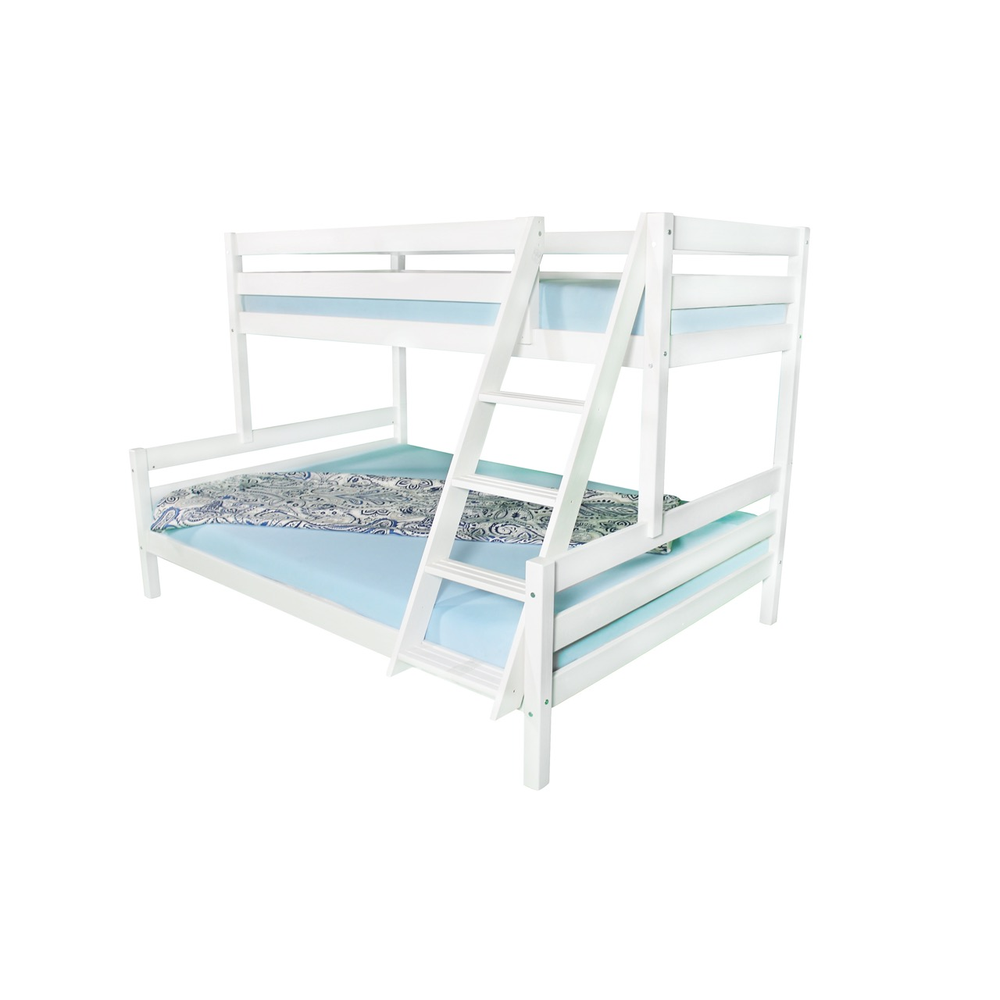 Etagenbett Hochbett Kiefer massiv weiß lackiert Denise 90/140 x 200 inkl. Rollrost