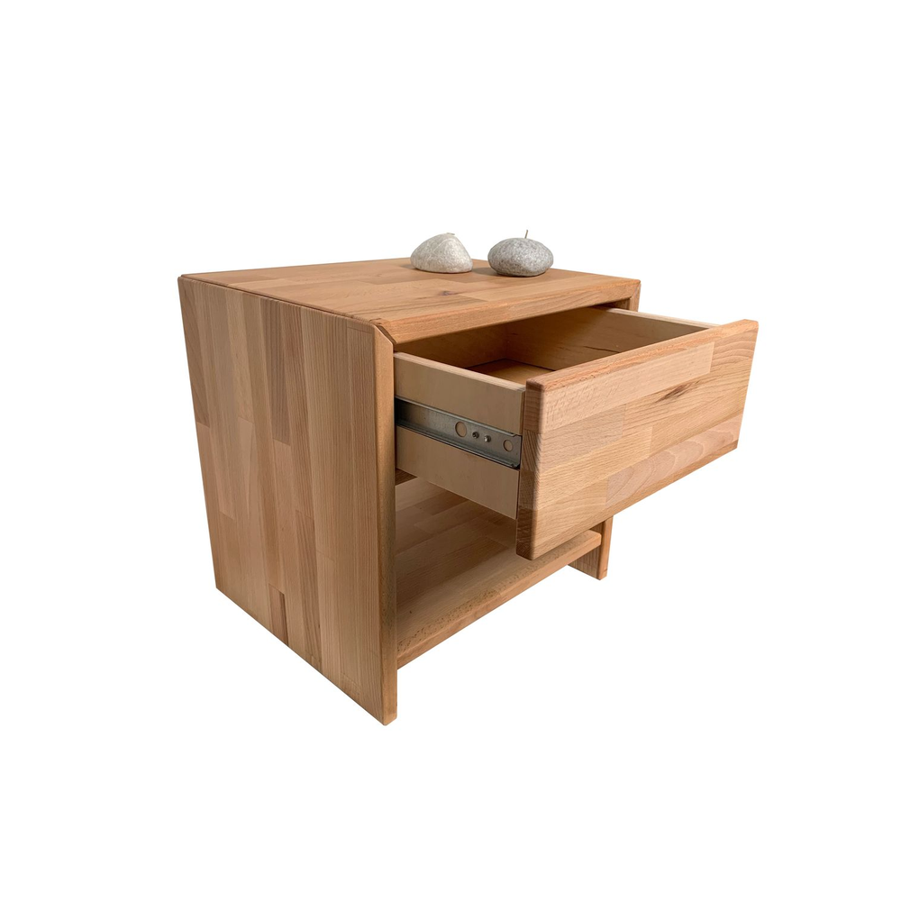 Nachtkommode B 395 x H 395 x T 335 mm Nachtkonsole Kernbuche-massiv Judith/ Sofie