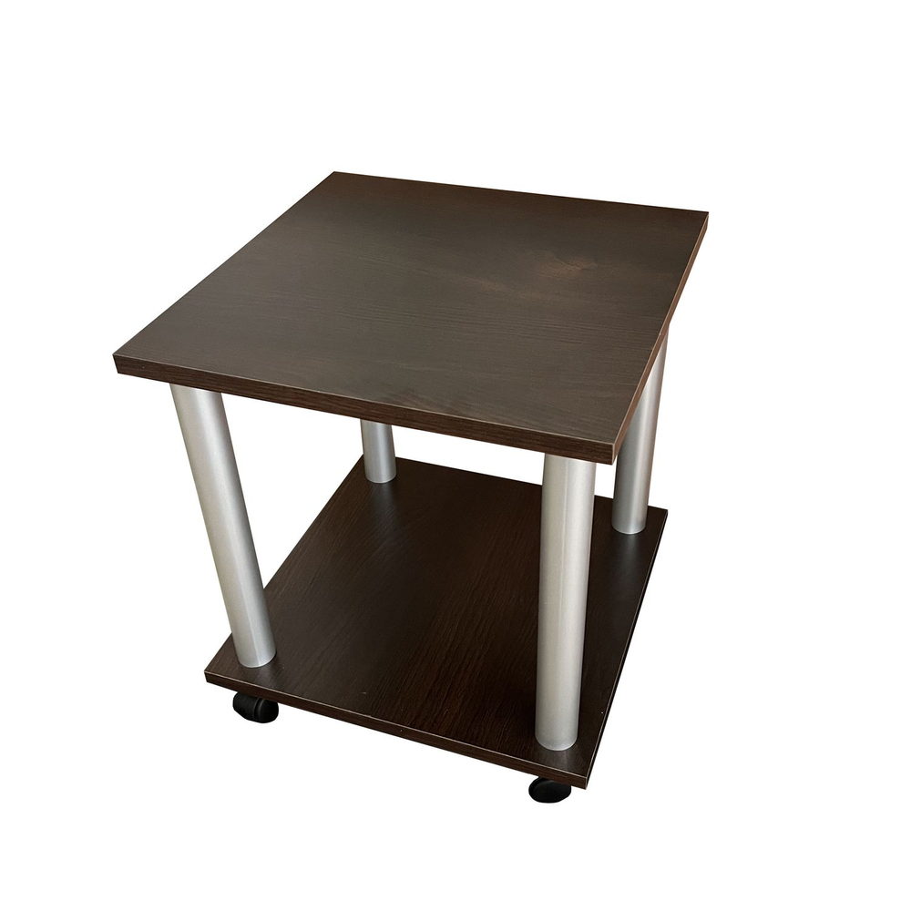 Beistelltisch B 40 x H 40 x T 45,5 cm auf Rollen, Mocca Nachbildung, quadratisch, Nico