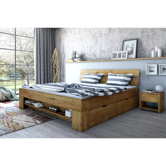 Bett Futonbett Wildeiche massiv Holz geölt Schlafzimmer Sara 140 x 200 cm