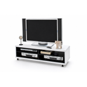 TV-Schrank B 120 x H 35 x T 39 cm Lowboard XL foliert weiß schwarz modern retro stil future Jeffe 7