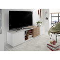 TV-Schrank B 180 x H 45 x T 40 cm Lowboard matt lackiert Eiche Optik weiß holz modern Montere