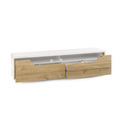 TV-Schrank B 180 x H 44 x T 40 cm Lowboard Asteiche-massiv matt lackiert geölt weiß holz Fadorn