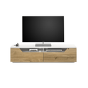 TV-Schrank B 180 x H 44 x T 40 cm Lowboard Asteiche-massiv matt lackiert geölt weiß holz Fadorn
