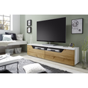 TV-Schrank B 180 x H 44 x T 40 cm Lowboard Asteiche-massiv matt lackiert geölt weiß holz Fadorn