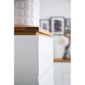 Hochkommode B 51 x H 115 x T 40 cm Schrank Asteiche-massiv matt lackiert geölt weiß holz 51 cm Chiara
