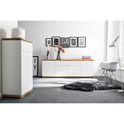 Highboard B 102 x H 115 x T 40 cm Schrank Asteiche-massiv matt lackiert geölt weiß holz 102 cm Chiara
