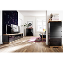 Highboard B 102 x H 115 x T 40 cm Schrank Asteiche-massiv matt lackiert geölt weiß holz 102 cm Chiara