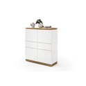 Highboard B 102 x H 115 x T 40 cm Schrank Asteiche-massiv matt lackiert geölt weiß holz 102 cm Chiara