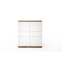 Highboard B 102 x H 115 x T 40 cm Schrank Asteiche-massiv matt lackiert geölt weiß holz 102 cm Chiara