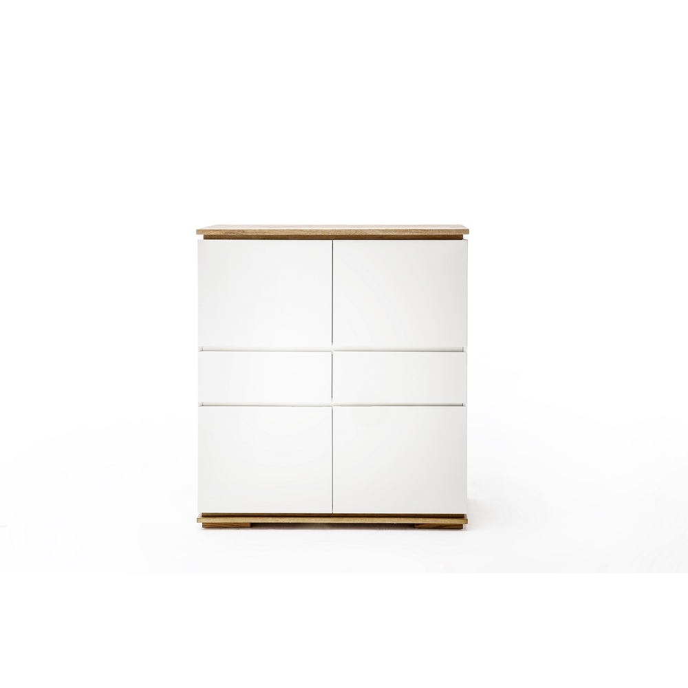 Highboard B 102 x H 115 x T 40 cm Schrank Asteiche-massiv matt lackiert geölt weiß holz 102 cm Chiara