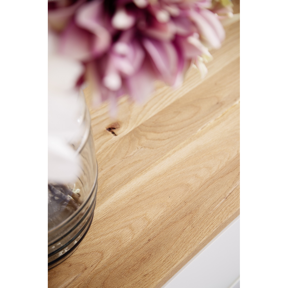 Highboard B 102 x H 115 x T 40 cm Schrank Asteiche-massiv matt lackiert geölt weiß holz 102 cm Chiara