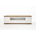 TV-Schrank B 202 x H 54 x T 40 cm Lowboard Asteiche-massiv matt lackiert geölt weiß holz 202 cm Chiara