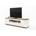 TV-Schrank B 202 x H 54 x T 40 cm Lowboard Asteiche-massiv matt lackiert geölt weiß holz 202 cm Chiara