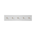 Garderobe B 97 x H 15 x T 2 cm Kleiderhaken Flur weiß matt MDF Asteiche furniert Massiv Cervin