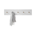 Garderobe B 97 x H 15 x T 2 cm Kleiderhaken Flur weiß matt MDF Asteiche furniert Massiv Cervin