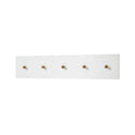 Garderobe B 97 x H 15 x T 2 cm Kleiderhaken Flur weiß matt MDF Asteiche furniert Massiv Cervin