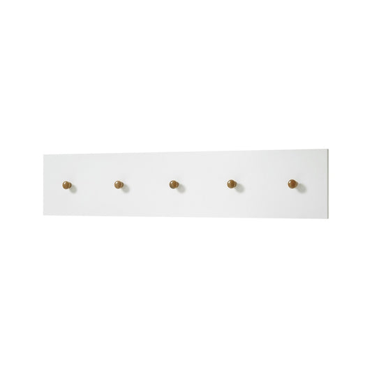 Garderobe Kleiderhaken Flur weiß matt MDF Asteiche furniert Massiv 97 cm Cervin