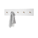 Garderobe B 97 x H 15 x T 2 cm Kleiderhaken Flur weiß matt MDF Asteiche furniert Massiv Cervin
