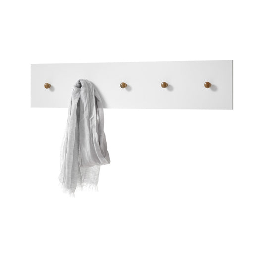 Garderobe Kleiderhaken Flur weiß matt MDF Asteiche furniert Massiv 97 cm Cervin