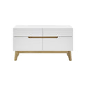 Garderobe B 97 x H 53 x T 40 cm Sitzbank Schrank Flur weiß matt MDF Asteiche furniert Massiv