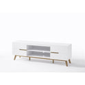 TV-Schrank B 169 x H 56 x T 40 cm Lowboard weiß matt MDF Asteiche furniert Massivholz Cervin