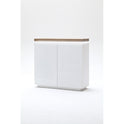 Highboard B 120 x H 114 x T 40 cm Schrank weiß matt Eiche massiv Griffräsung Romino