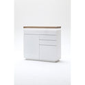 Kommode B 120 x H 114 x T 40 cm Schrank weiß matt MDF Eiche massiv Tür Schublade lackiert Romino