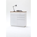 Kommode B 120 x H 114 x T 40 cm Schrank weiß matt MDF Eiche massiv Tür Schublade lackiert Romino