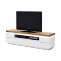 TV-Schrank B 175 x H 49 x T 40 cm Lowboard weiß matt MDF Eiche massiv Schublade Fach Romino