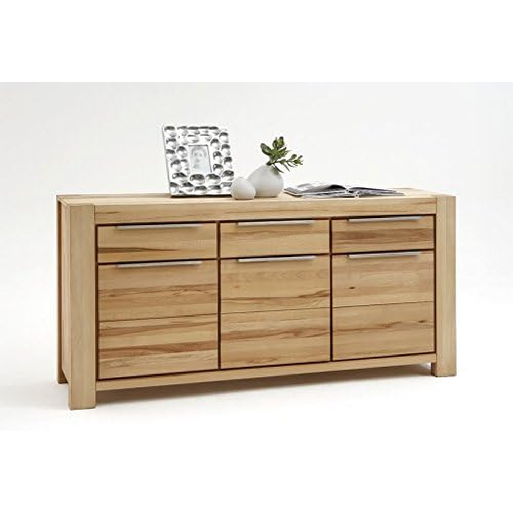 Sideboard NENA BUK – Massive Buche mit 3 Türen &amp; 3 Schubladen