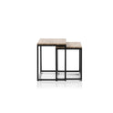 Couchtisch Tisch 2er Set Asteiche-massiv quadratisch schwarz geölt 50 cm Sakur