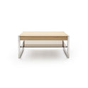 Couchtisch B 105 x H 65 x T 38 cm Wohnzimmertisch Eiche-massiv Glas rechteckig Migela