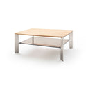 Couchtisch B 120 x H 70 x T 41 cm Wohnzimmertisch Eiche-massiv Glas rechteckig Neli