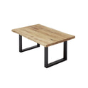 Couchtisch B 110 x H 70 x T 45 cm Wohnzimmertisch Eiche-massiv U-Form rechteckig geölt Havan