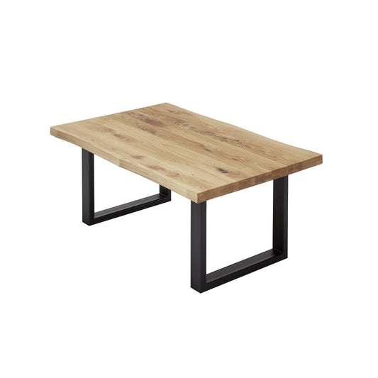 Couchtisch B 110 x H 70 x T 45 cm Wohnzimmertisch Eiche-massiv U-Form rechteckig geölt Havan