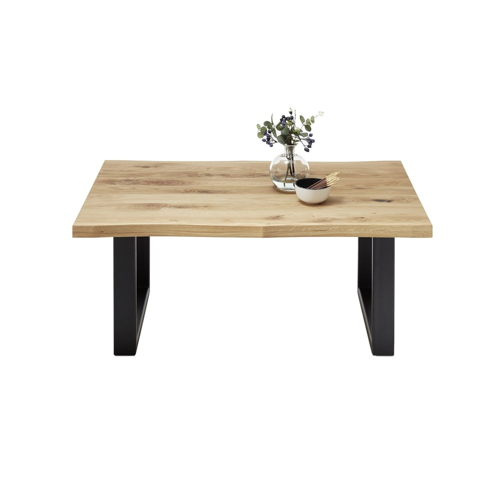 Couchtisch B 110 x H 70 x T 45 cm Wohnzimmertisch Eiche-massiv U-Form rechteckig geölt Havan