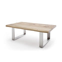Couchtisch B 120 x H 75 x T 43 cm Baumkantentisch Zerreiche-massiv U-Form rechteckig geölt